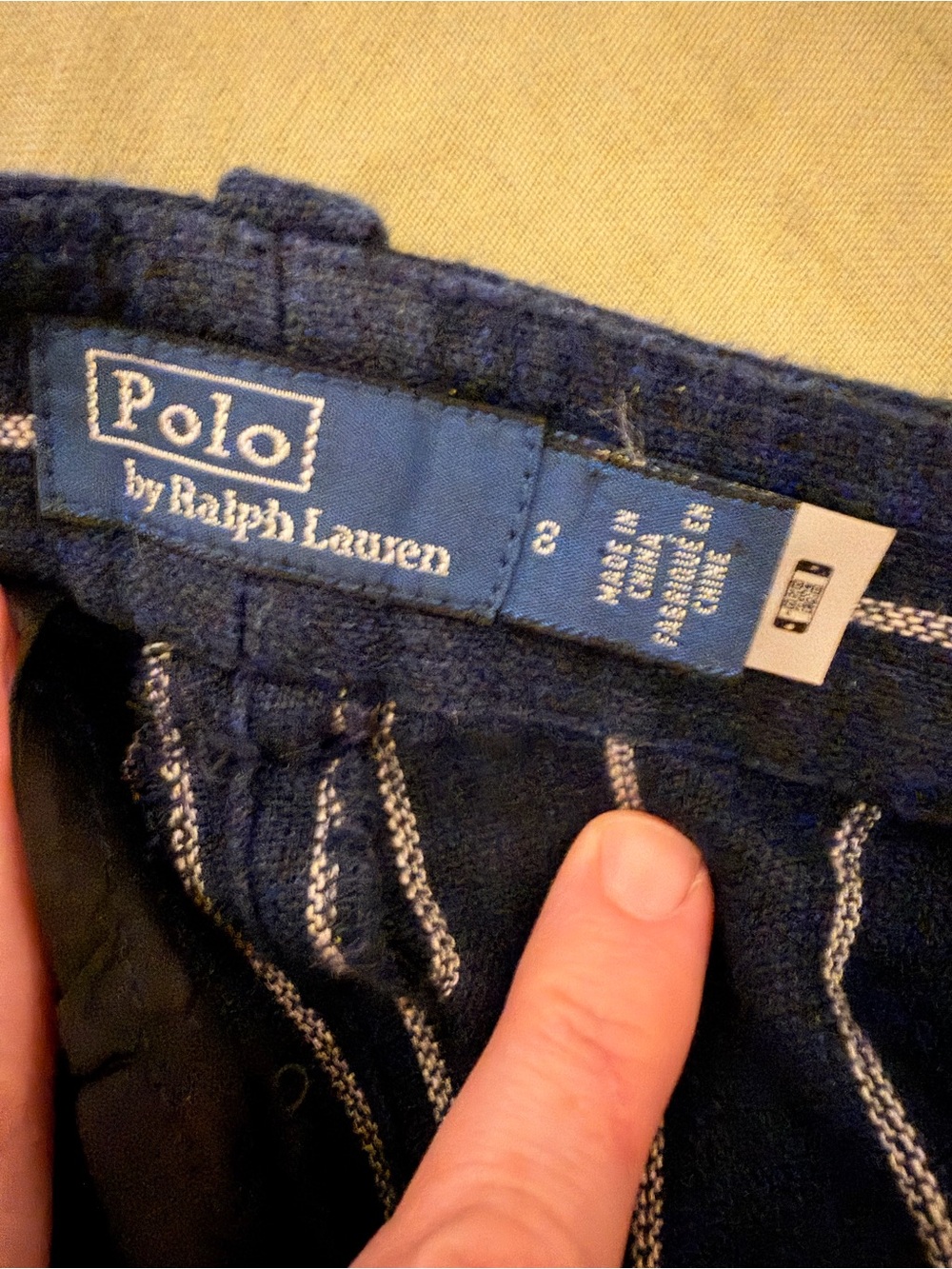 100% Linen Navy Pinstripe Linen Trousers - Picture 4 of 10